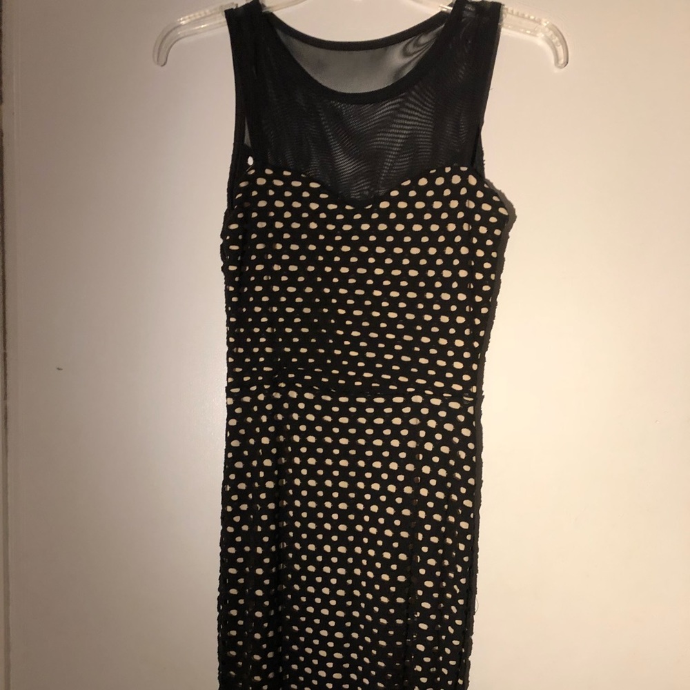 Black and Cream Mini Dress